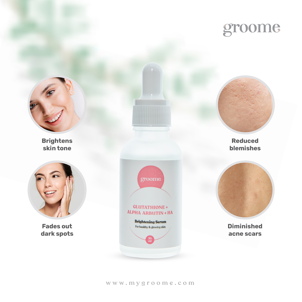 Groome Glutathione + Alpha Arbutin +HA Brightening Serum Groome Glutathione + Alpha Arbutin +HA Brightening Serum