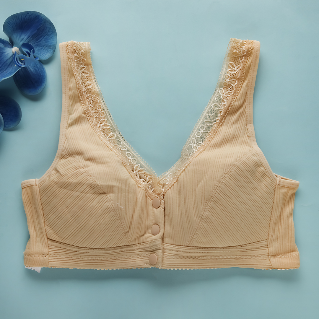 Valene Front Closure full Coverage Smart Women's Bra- Vanilla Beige