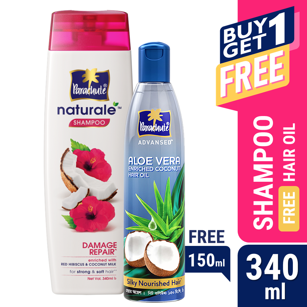 Parachute Naturale Shampoo Damage Repair 340ml (FREE Parachute Advansed ...