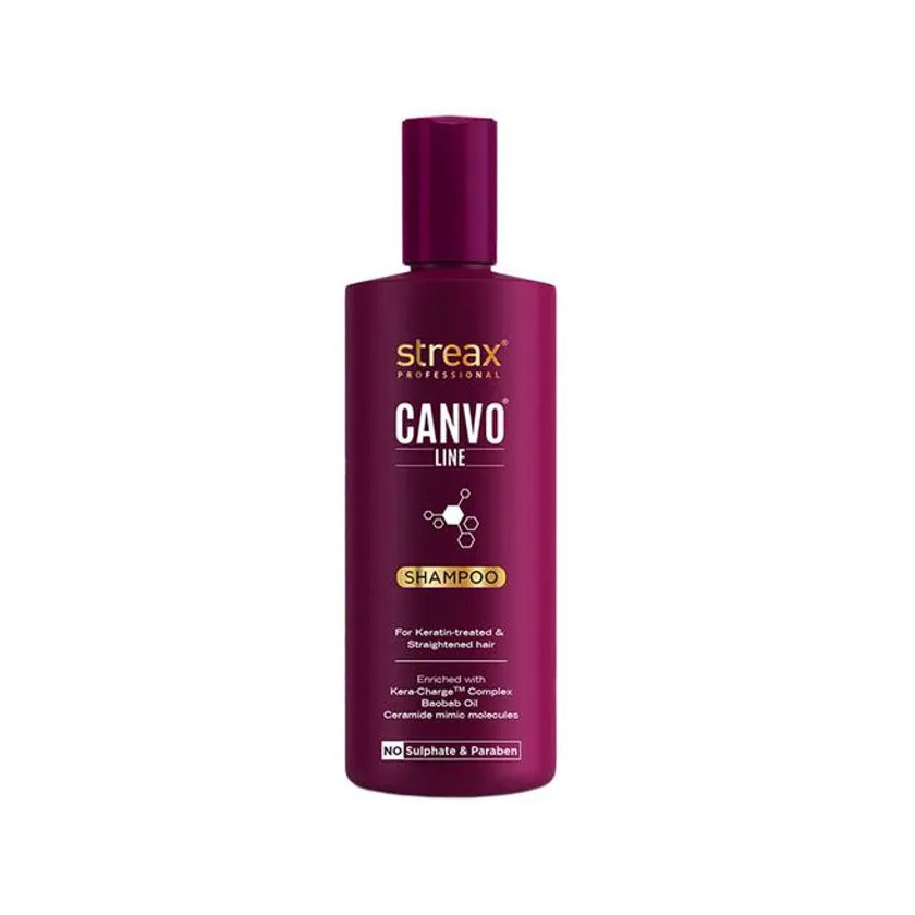 Streax Professional Canvo Line Shampoo For Keratin Treated And Straightened Hair