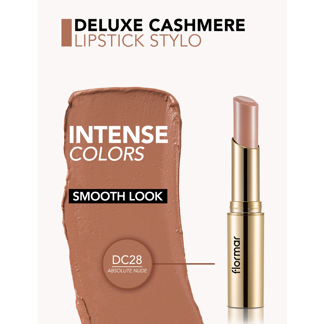 Flormar Deluxe Cashmere Lipstick -DC28 Absolute Nude