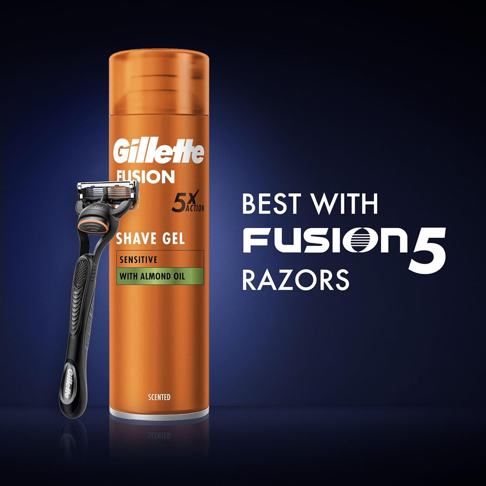 Gillette Fusion 5X Ultra Sensitive Shaving Gel For Men