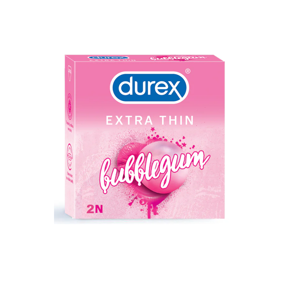 Durex Extra Thin Bubblegum Flavoured Condom - 2Pcs Pack