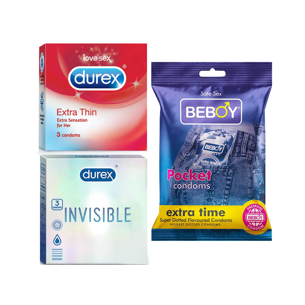Pg Extra Time Durex Passion Combo = 9Pcs Condom + Durex Invisible 3s + Durex Extra ...