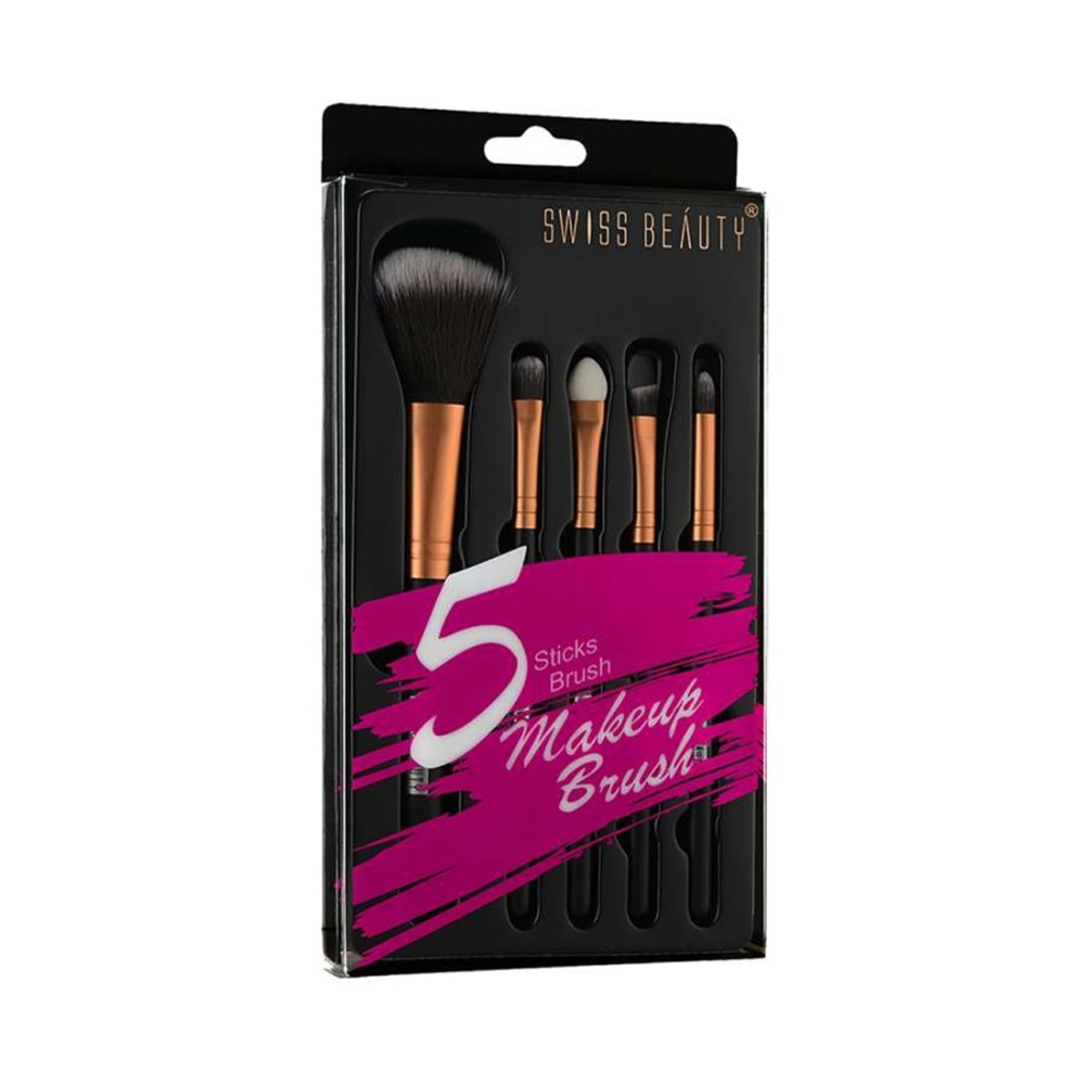 01 5 Swiss Beauty 5 Sticks Makeup Brushes - Golden 01