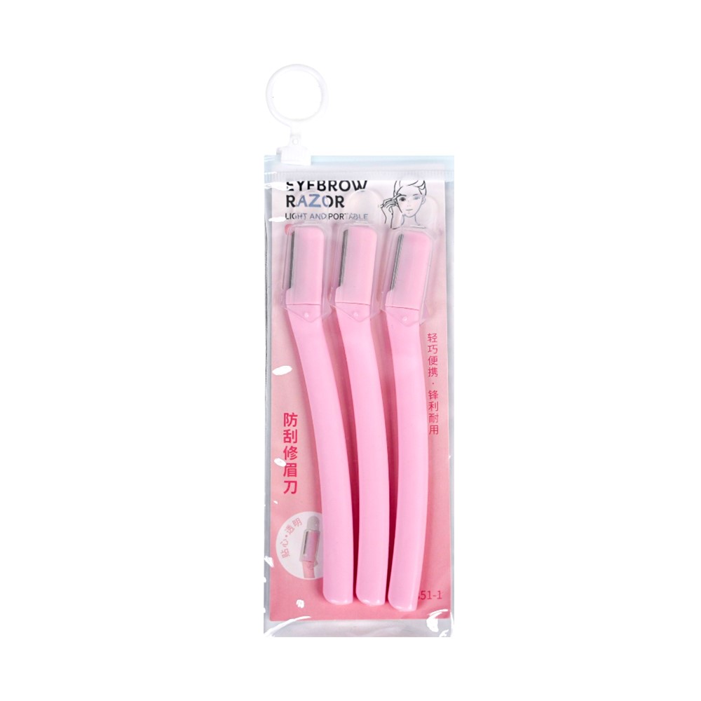 Pink Facial Razor Lmltop Eyebrow Razor Pink A0851-1 (Pack Of 3 Pcs)