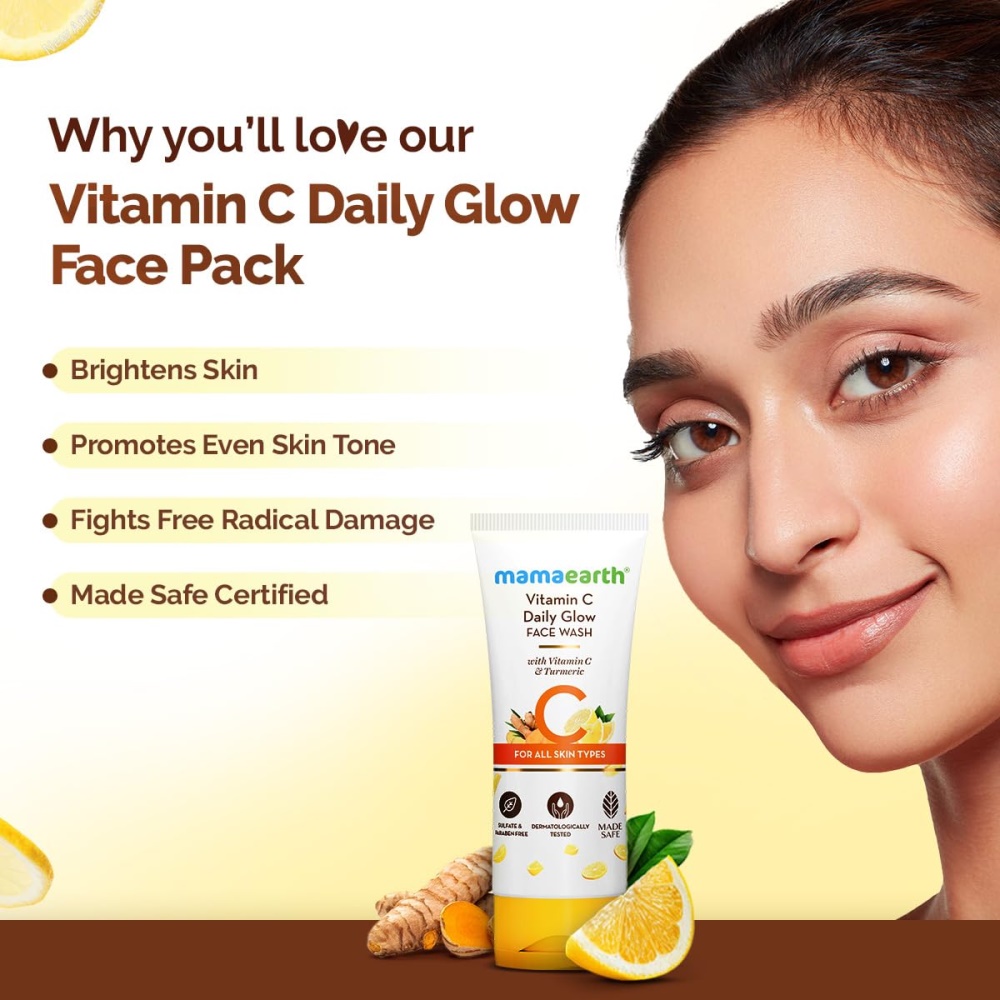 Mamaearth vitamin C face wash with vitamin C and turmeric for skin  illumination