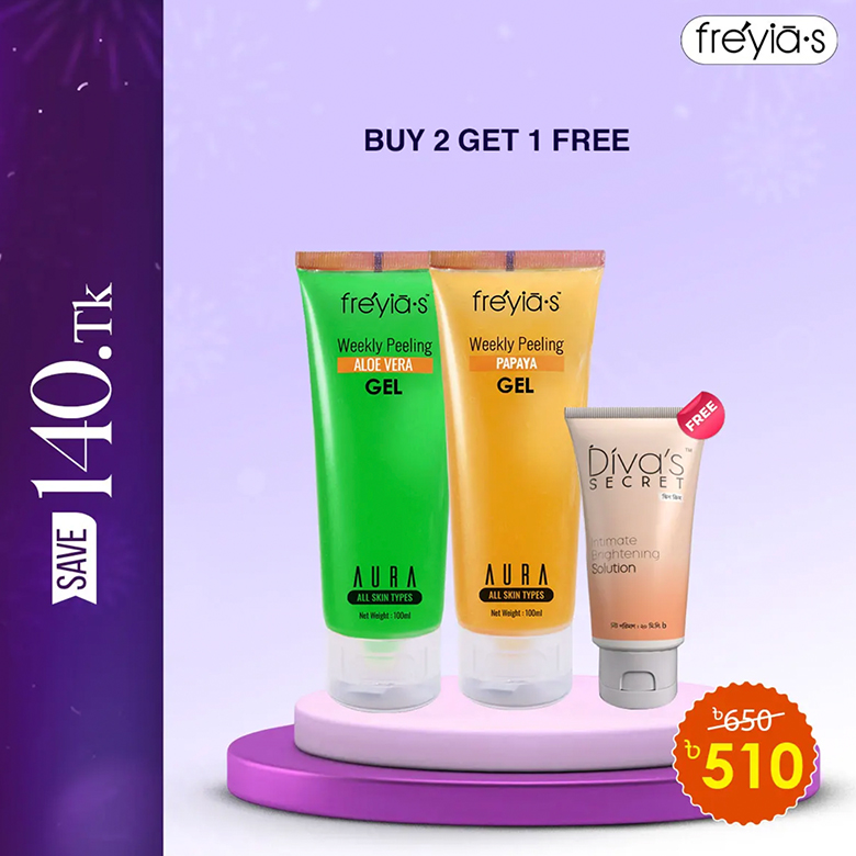 Buy 1 Freyia's Papaya Peeling Gel & 1 Freyia's Aloevera Peeling Gel and get  1 Divas Intimate Brightening Solution 20 ml Free