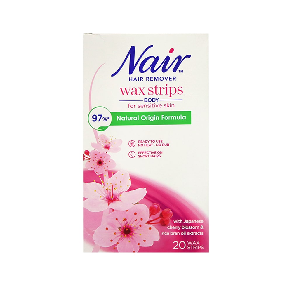 Nair Hair Remover Body Wax Strips With Japanese Cherry Blossom & Rice Bran Oil 20Strips
