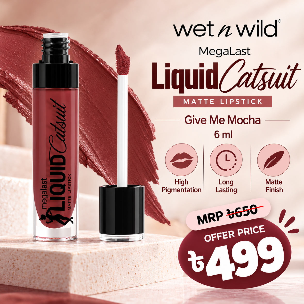 wet n wild MegaLast Liquid Catsuit Matte Lipstick - Give Me Mocha